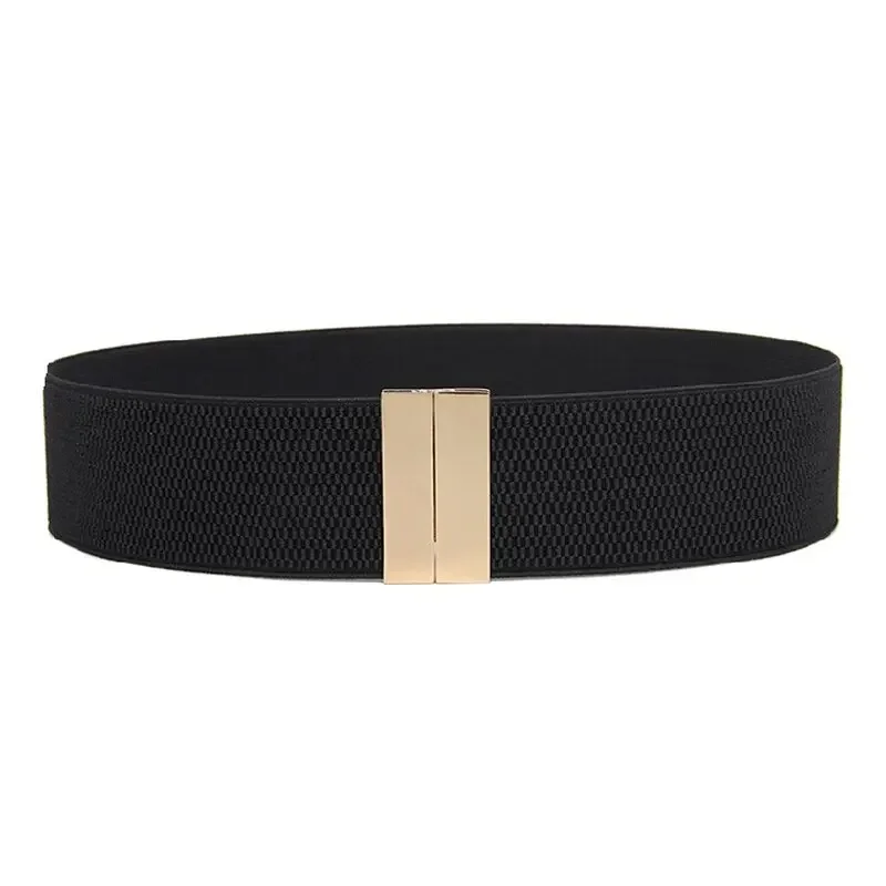 Wide Elastic Belt Dress Stretch Waist Belt Women Dress Accessories Waistband Corset Waist Metal Buckle