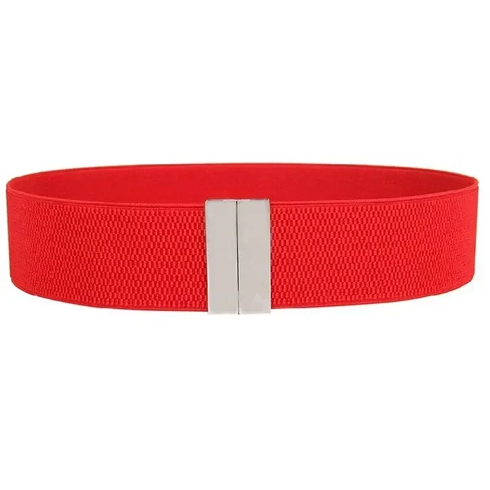 Wide Elastic Belt Dress Stretch Waist Belt Women Dress Accessories Waistband Corset Waist Metal Buckle