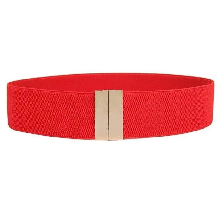 Wide Elastic Belt Dress Stretch Waist Belt Women Dress Accessories Waistband Corset Waist Metal Buckle