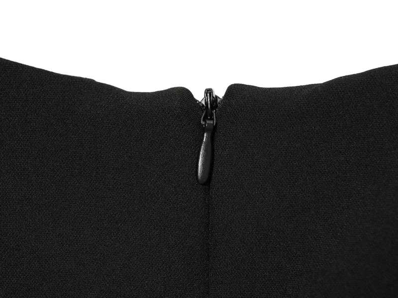 ETJ 2025 women's new products are elegant and stylish Short dress with a boat neck and short sleeves with pleats black dress