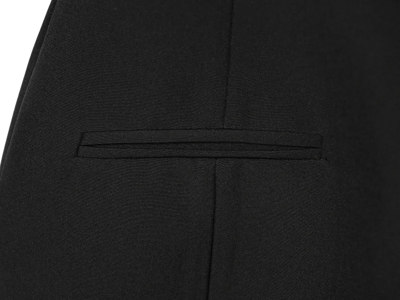 ETJ 2025 women's new products are elegant and stylish Short dress with a boat neck and short sleeves with pleats black dress