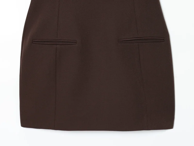 ETJ 2025 women's new products are elegant and stylish Short dress with a boat neck and short sleeves with pleats black dress