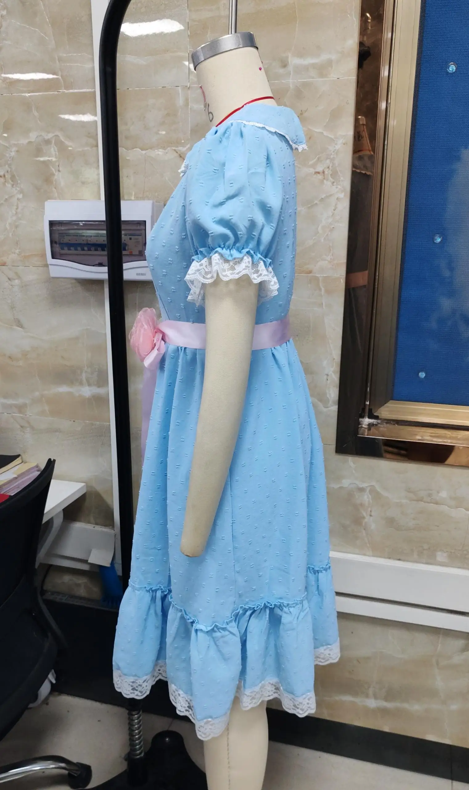 Halloween Creepy Grady Twins Costume for Women Blue Babydoll Dress Cosplay Costume Halloween Fancy Dress Y2k Party Wear