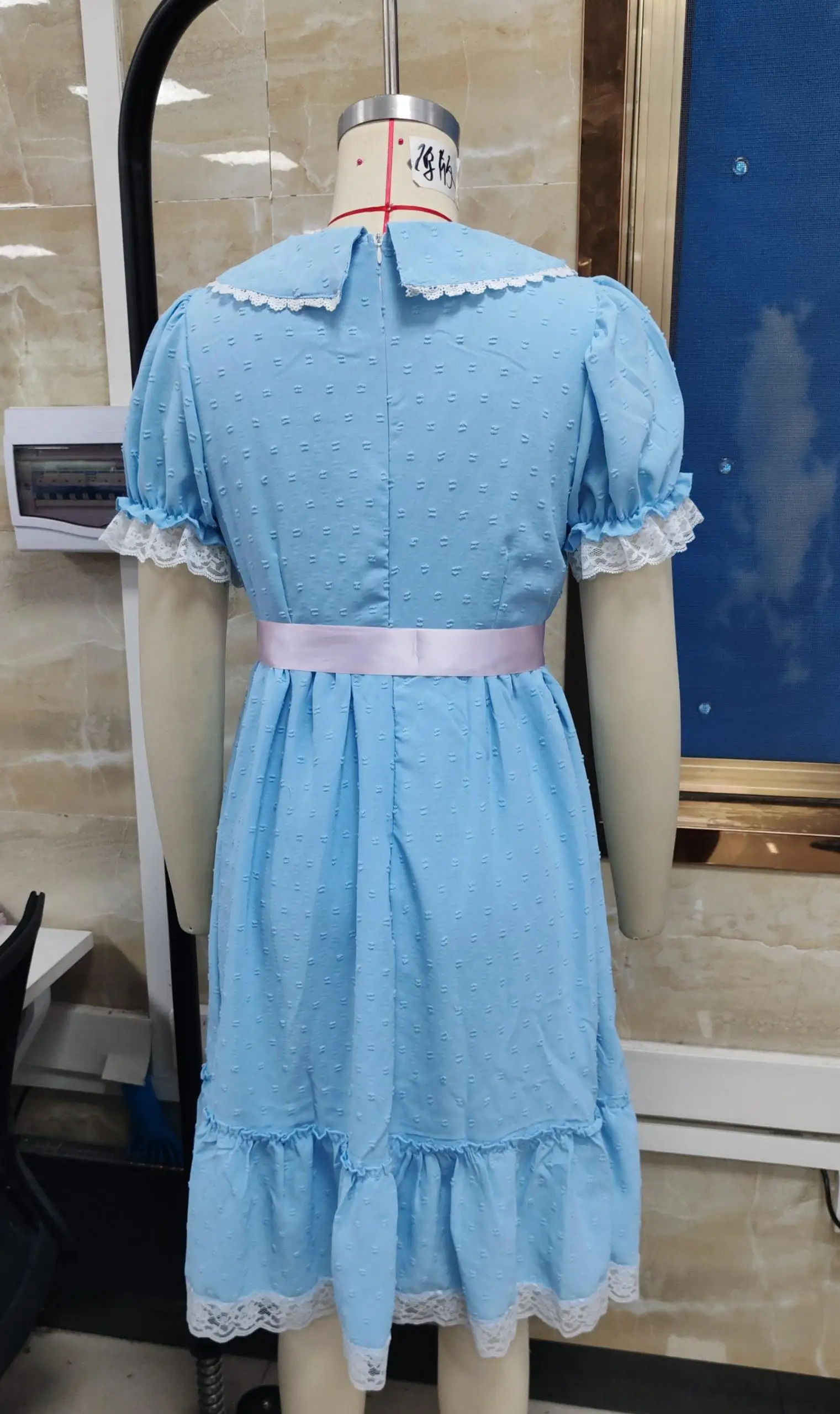 Halloween Creepy Grady Twins Costume for Women Blue Babydoll Dress Cosplay Costume Halloween Fancy Dress Y2k Party Wear
