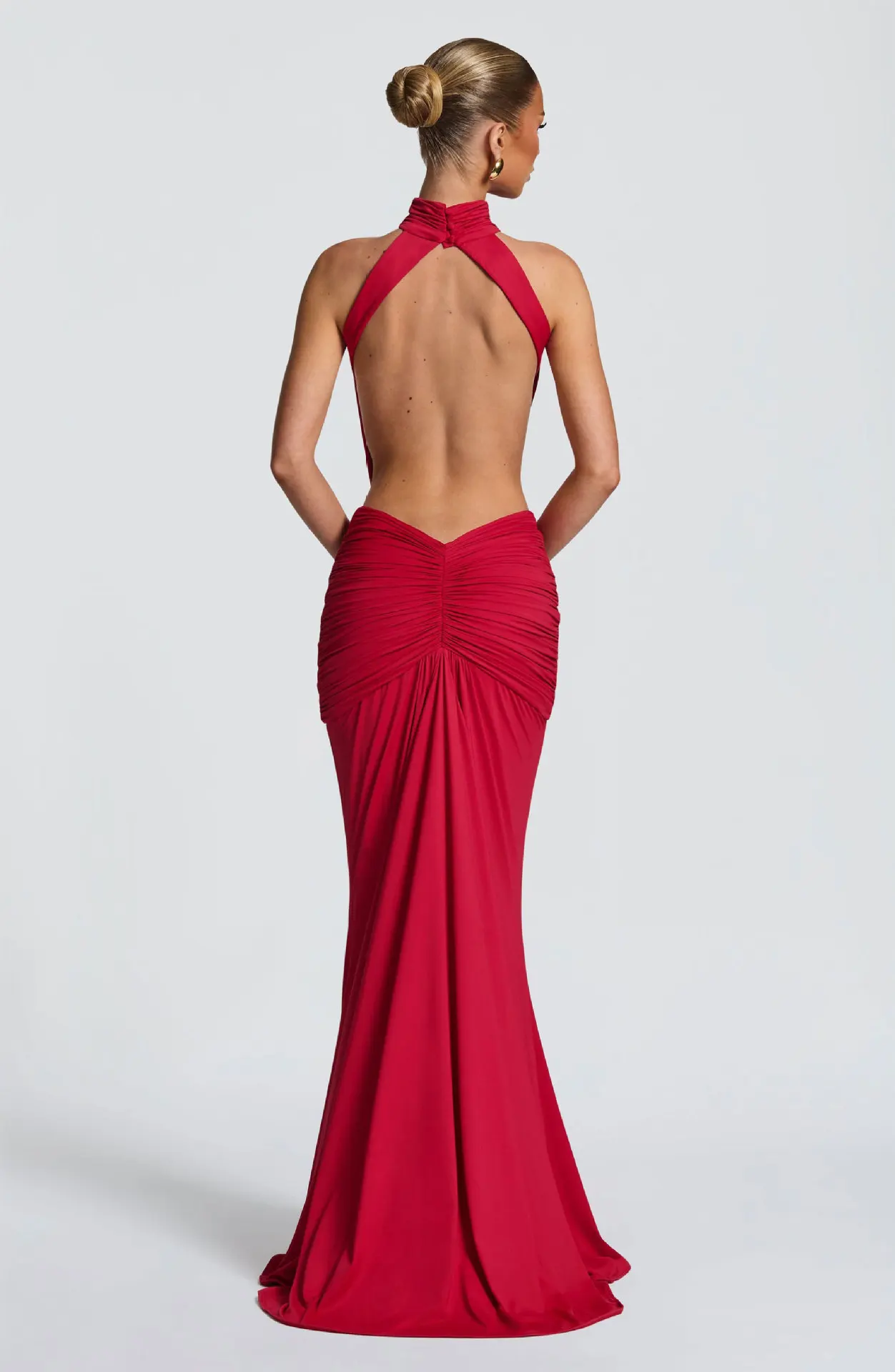 Townlike Ribbon Pleated Slim Bodycon Maxi Long Dress Women Halter 2026 Spring Summer Dress Backless Nightclub Sexy Party Dresses
