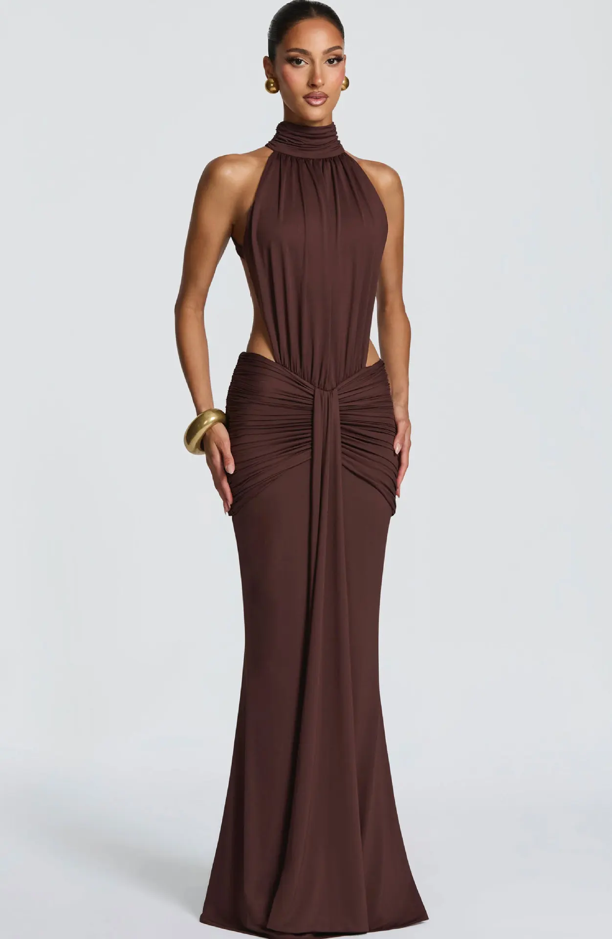 Townlike Ribbon Pleated Slim Bodycon Maxi Long Dress Women Halter 2026 Spring Summer Dress Backless Nightclub Sexy Party Dresses