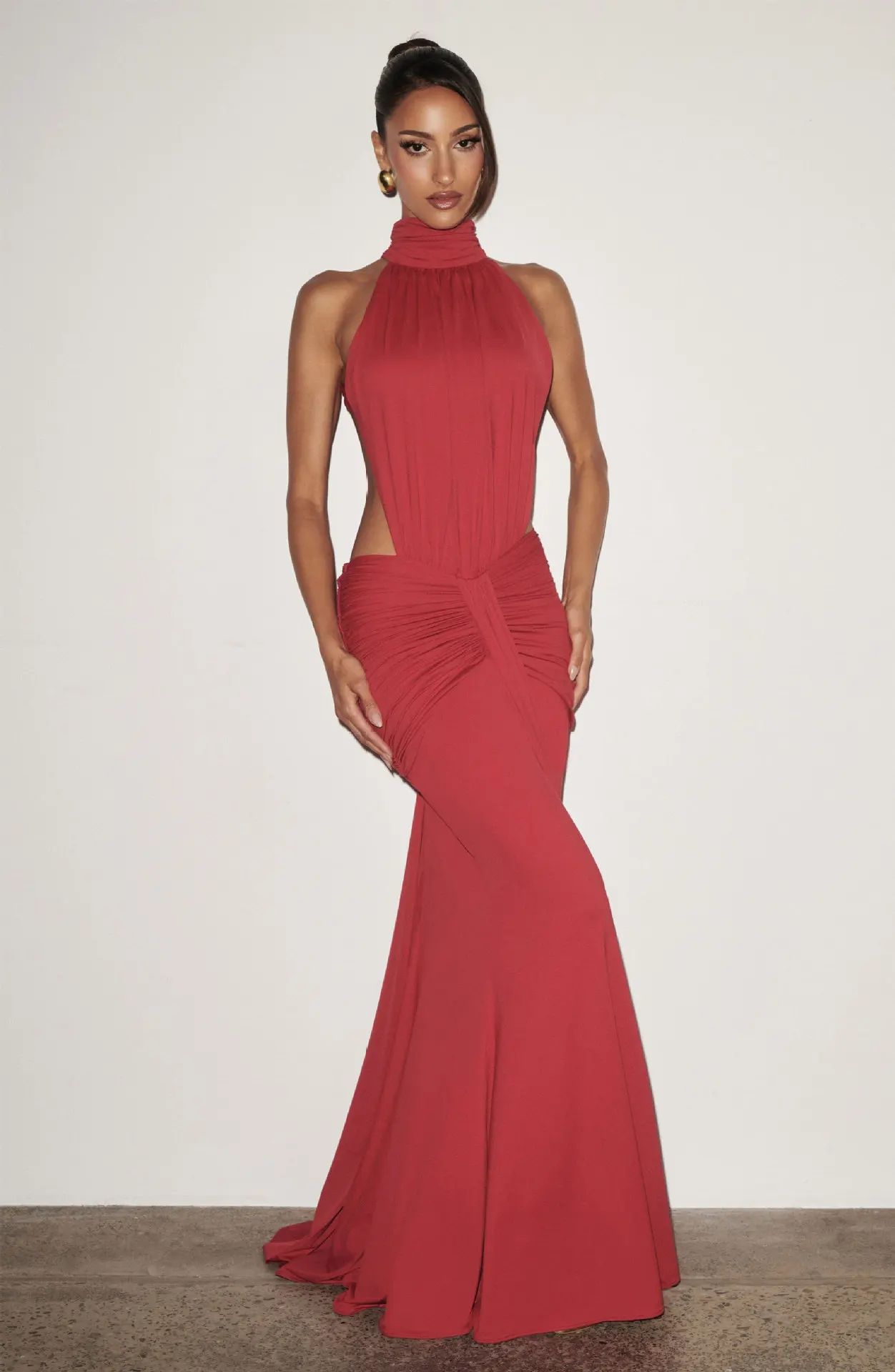Townlike Ribbon Pleated Slim Bodycon Maxi Long Dress Women Halter 2026 Spring Summer Dress Backless Nightclub Sexy Party Dresses