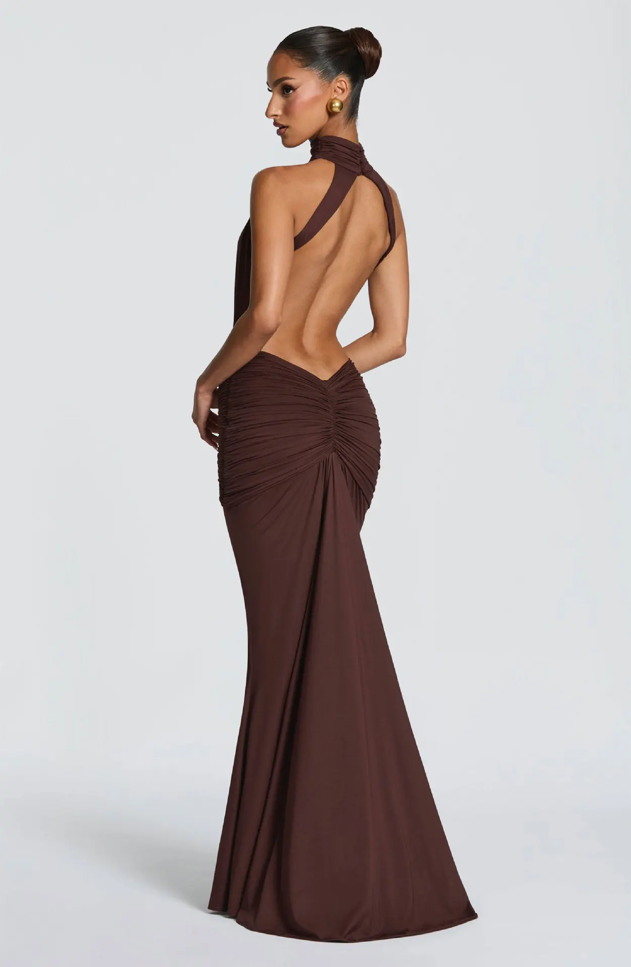 Townlike Ribbon Pleated Slim Bodycon Maxi Long Dress Women Halter 2026 Spring Summer Dress Backless Nightclub Sexy Party Dresses