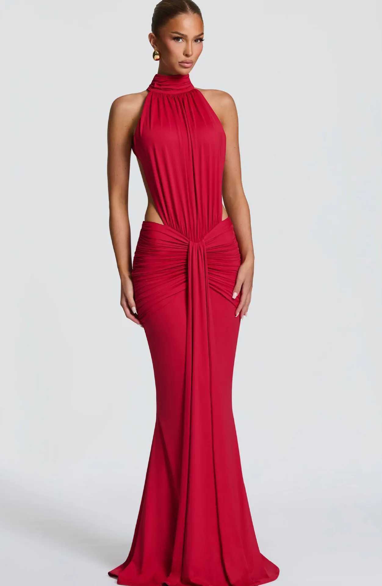 Townlike Ribbon Pleated Slim Bodycon Maxi Long Dress Women Halter 2026 Spring Summer Dress Backless Nightclub Sexy Party Dresses