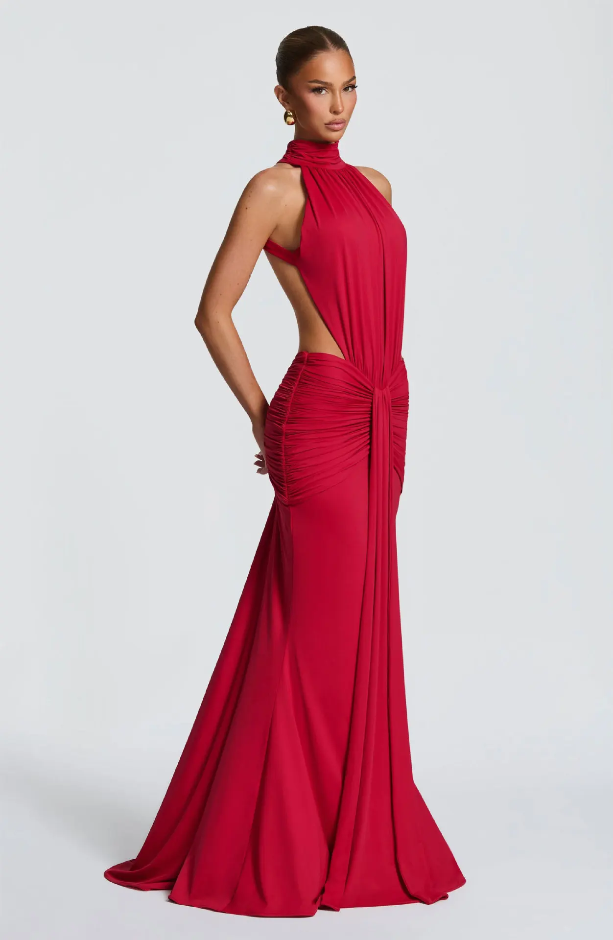 Townlike Ribbon Pleated Slim Bodycon Maxi Long Dress Women Halter 2026 Spring Summer Dress Backless Nightclub Sexy Party Dresses