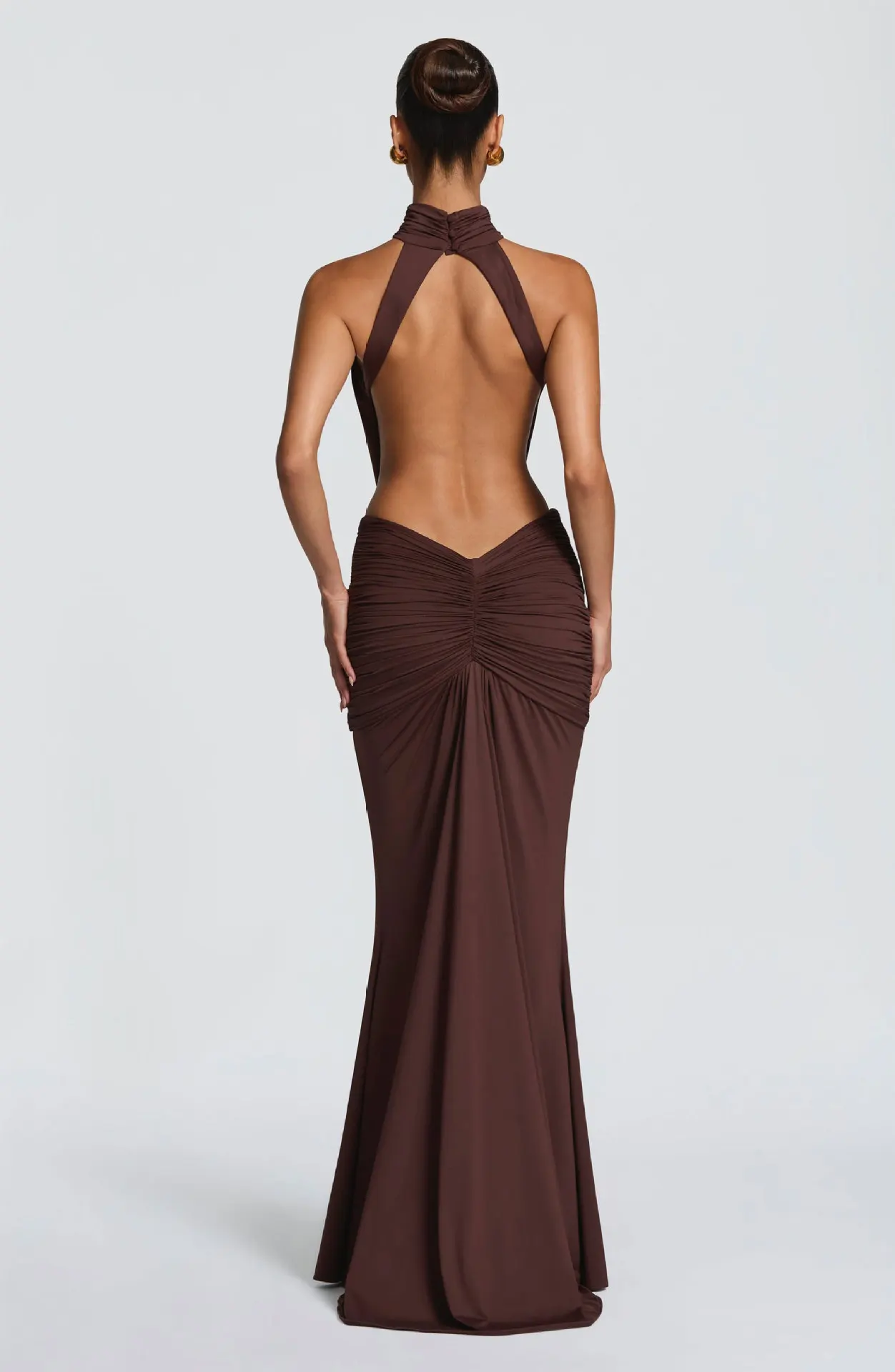 Townlike Ribbon Pleated Slim Bodycon Maxi Long Dress Women Halter 2026 Spring Summer Dress Backless Nightclub Sexy Party Dresses