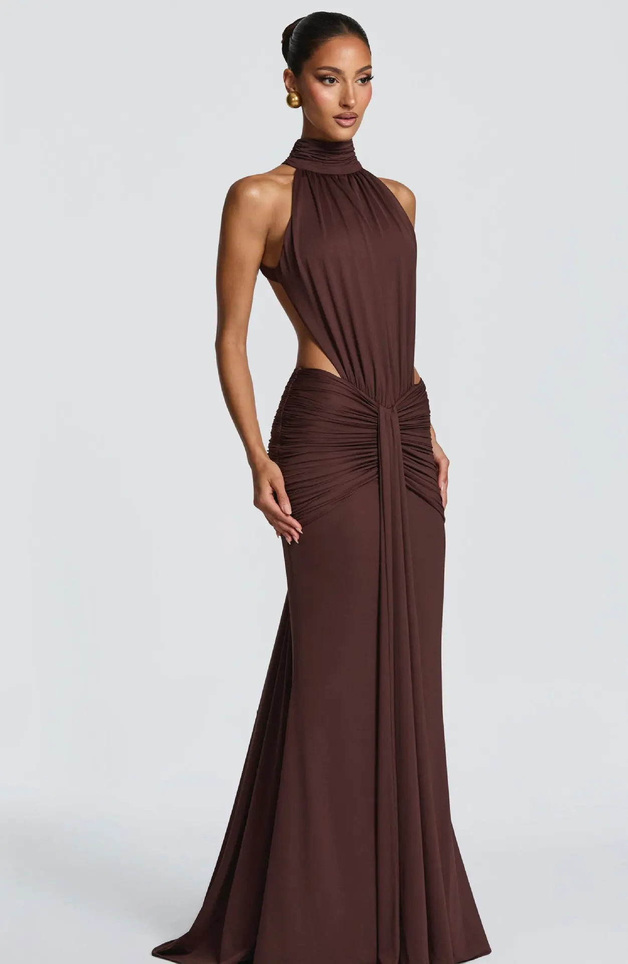 Townlike Ribbon Pleated Slim Bodycon Maxi Long Dress Women Halter 2026 Spring Summer Dress Backless Nightclub Sexy Party Dresses