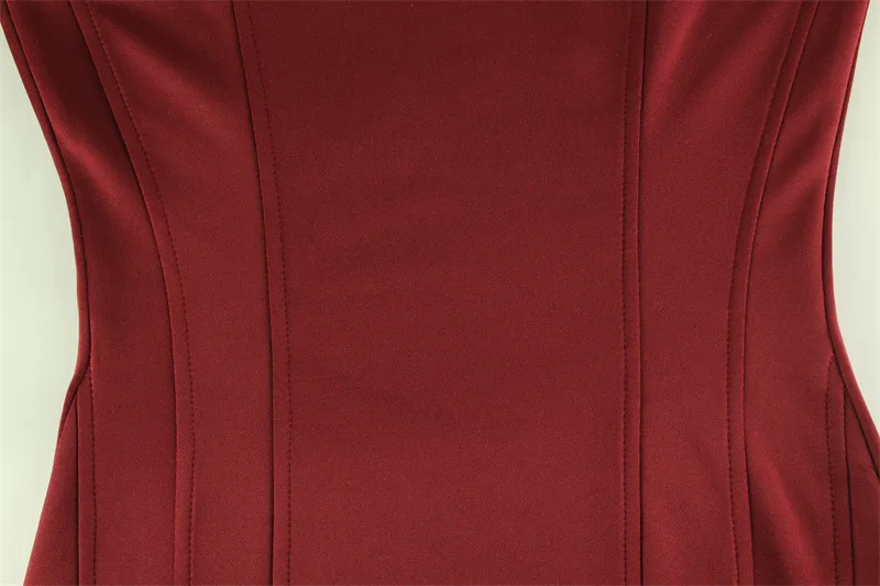 Sexy Women's Burgundy Mini Dress Luxury Turtleneck Transparent Long Sleeve A-line Short Dresses Evening Party Prom Cocktai New