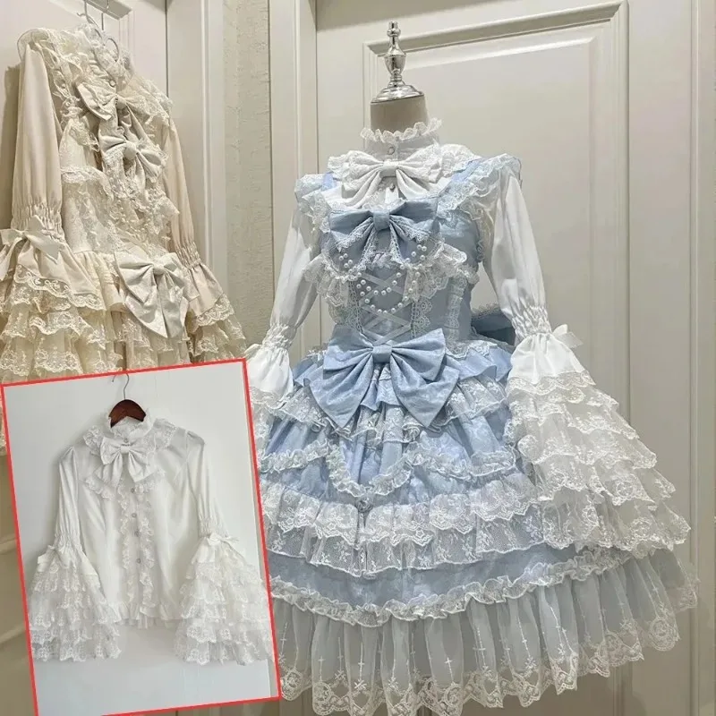 Summer Y2K Bandage Cake Dress Women Japanese Kawaii Lolita Strap Lace Bow Dress Retro Harajuku Fashion Clothing