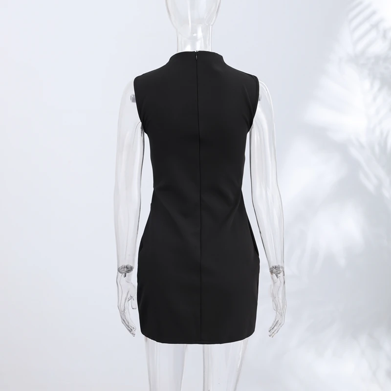 Elegant Halter Women's Dress Sleeveless Hollow Out Hip Package Lady Mini Dresses 2026 Spring Summer Chic Female Robe Holiday