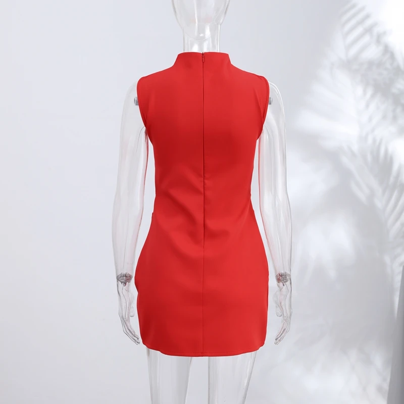 Elegant Halter Women's Dress Sleeveless Hollow Out Hip Package Lady Mini Dresses 2026 Spring Summer Chic Female Robe Holiday