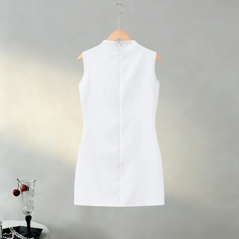 Elegant Halter Women's Dress Sleeveless Hollow Out Hip Package Lady Mini Dresses 2026 Spring Summer Chic Female Robe Holiday