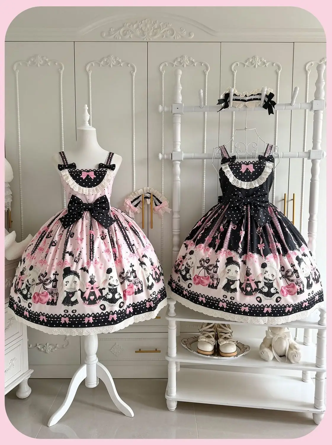 Sweetheart Lolita Sakura Rabbit Story full Lolita dress schoolgirl cute jsk summer dress women Slight Strech
