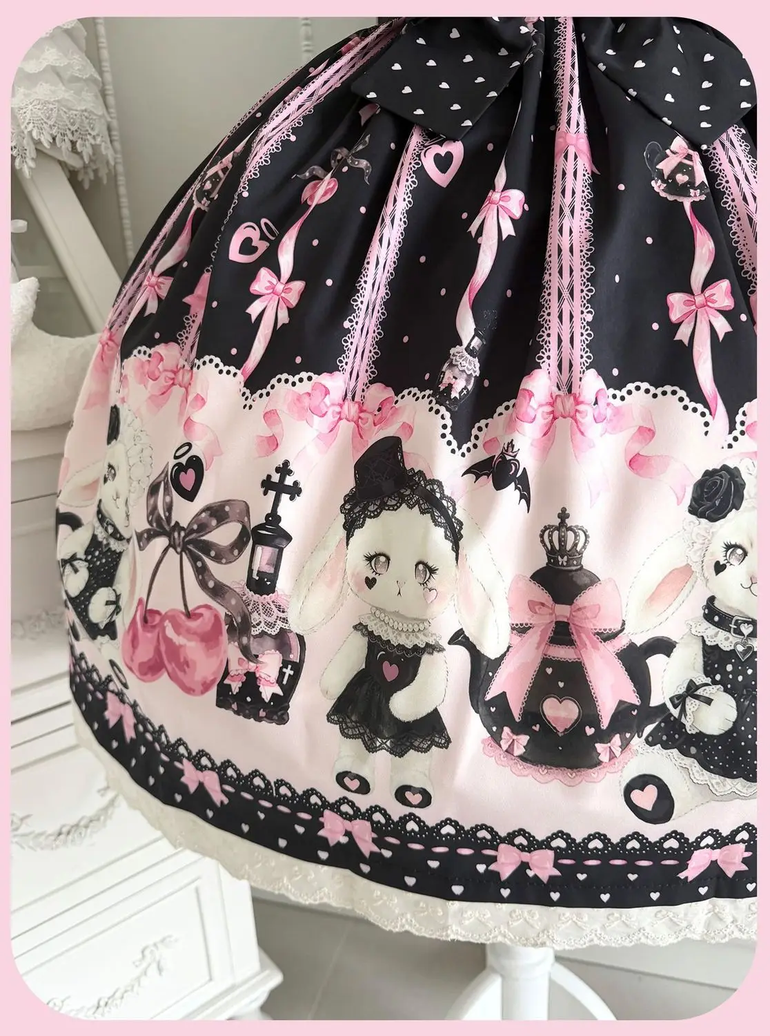 Sweetheart Lolita Sakura Rabbit Story full Lolita dress schoolgirl cute jsk summer dress women Slight Strech