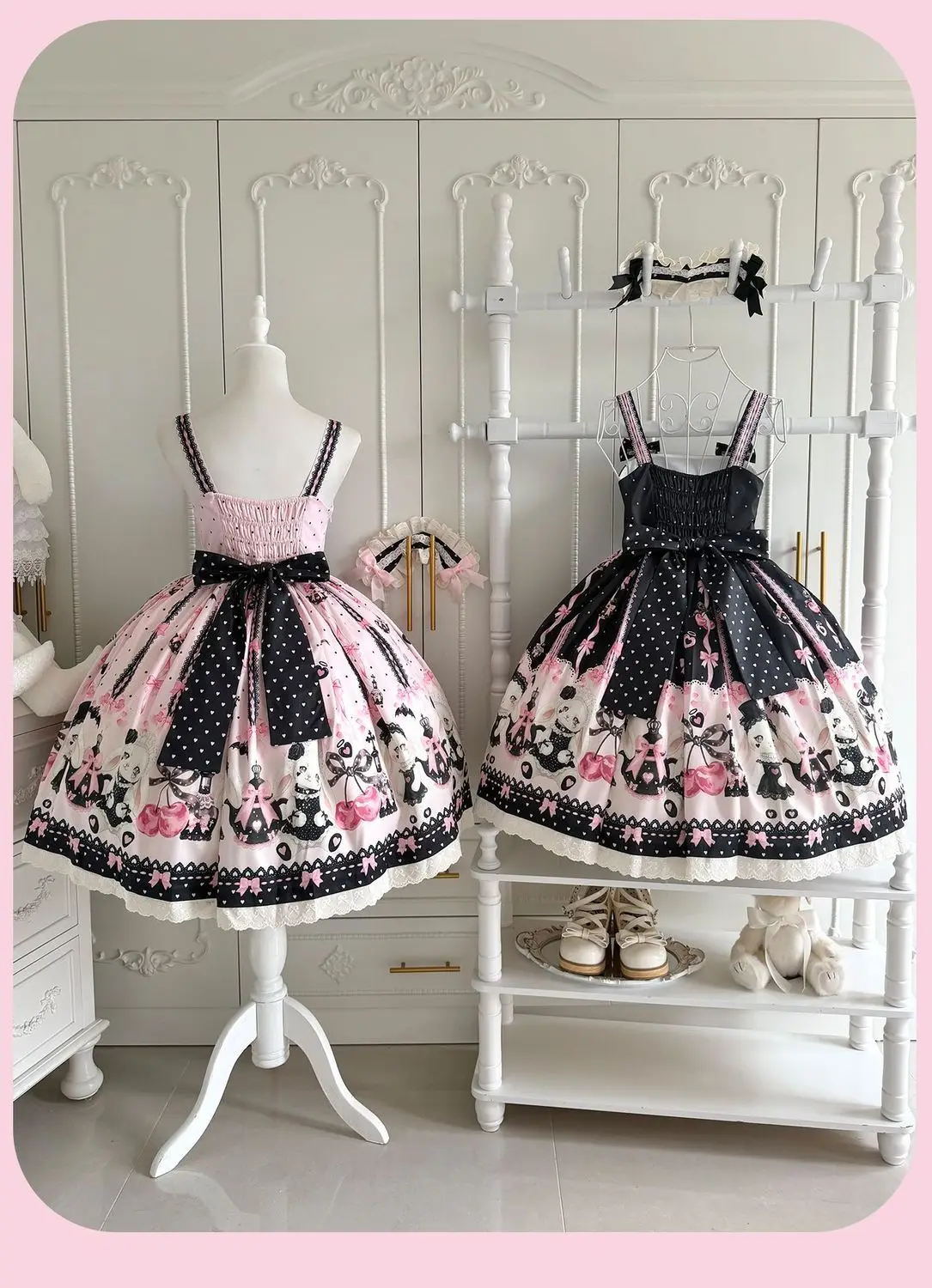 Sweetheart Lolita Sakura Rabbit Story full Lolita dress schoolgirl cute jsk summer dress women Slight Strech