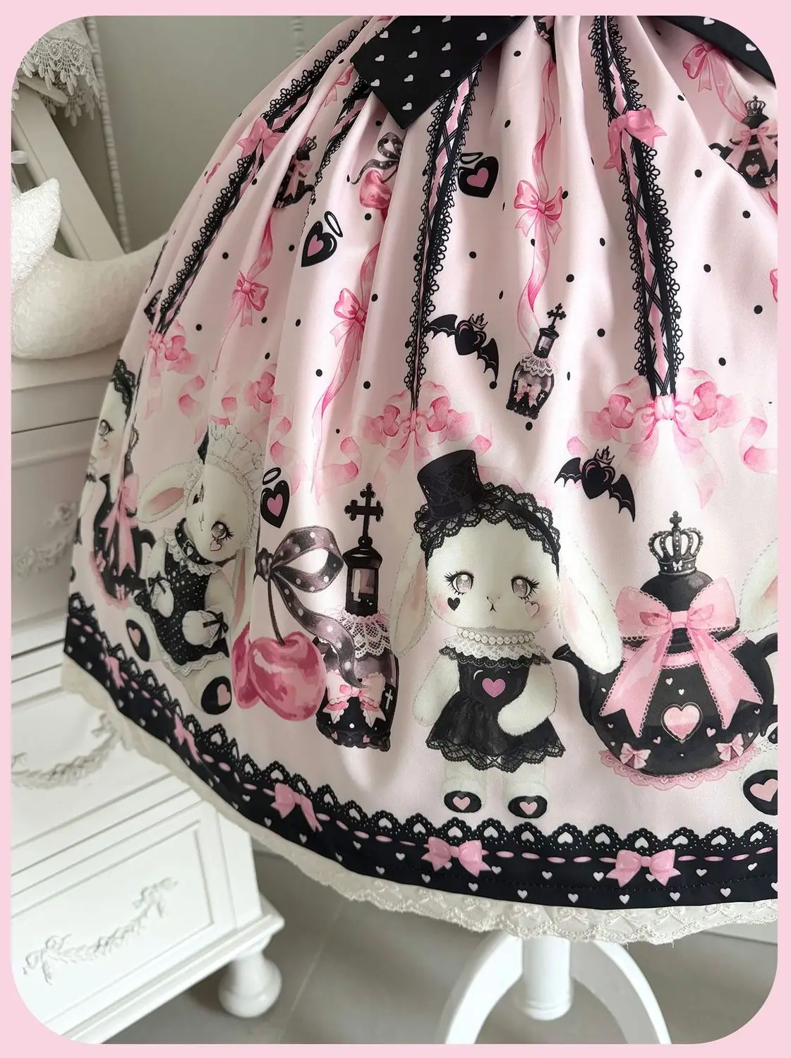 Sweetheart Lolita Sakura Rabbit Story full Lolita dress schoolgirl cute jsk summer dress women Slight Strech