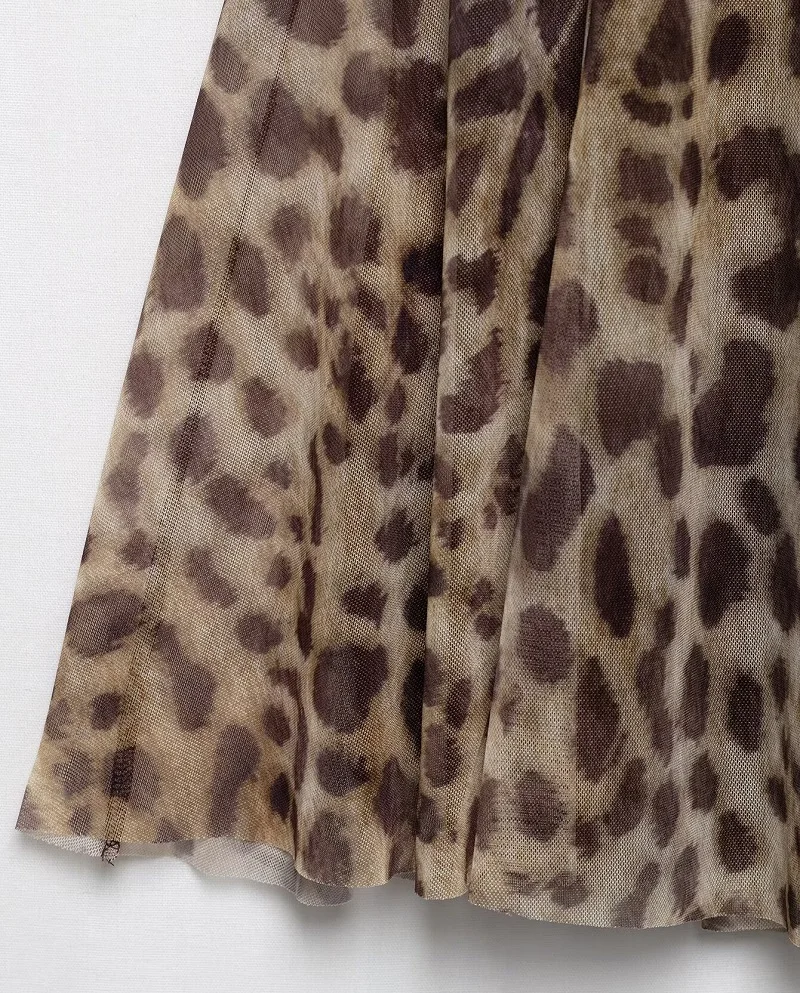 MUJER 2026 Tulle Mini Dress Woman Leopard Print Slip Dress Women Sexy Backless Short Dresses for Women Draped Party Dresses