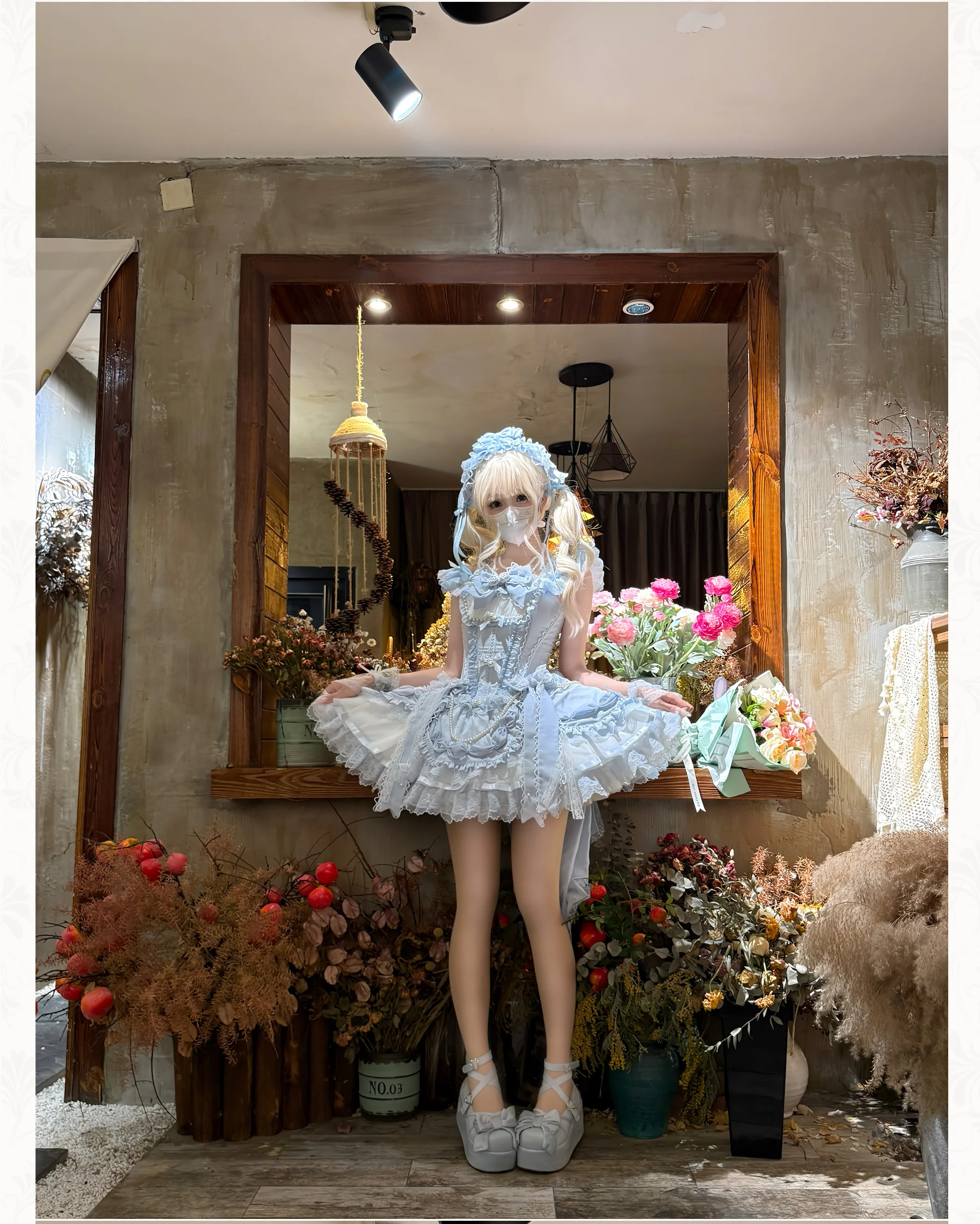Pink Sweet Lolita Princess Dresses JSK Girl's Woman's Slim-Fit Elegant Lace Bow Tail Birthday Dress Y2k Ballet Style Mini Dress