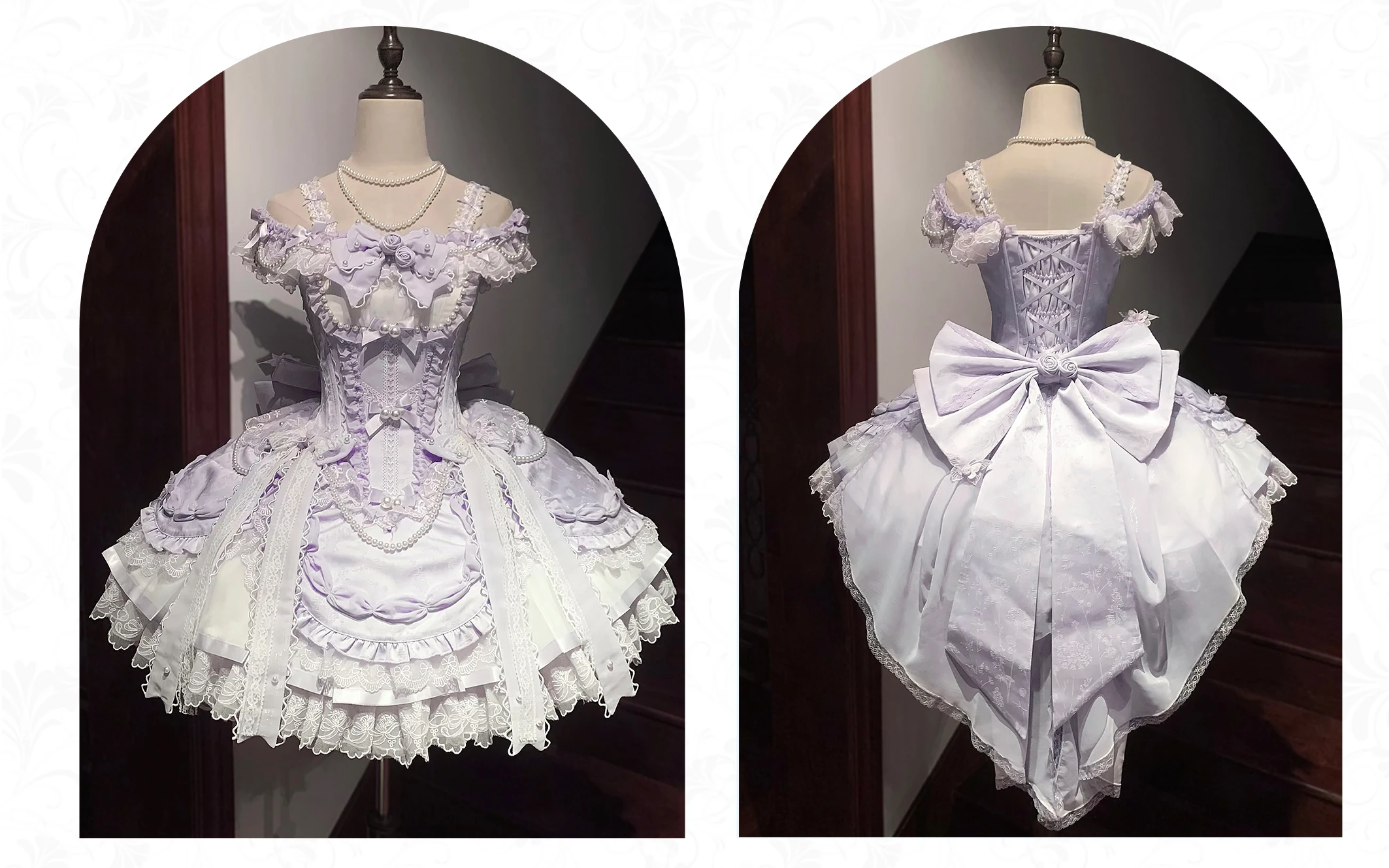 Pink Sweet Lolita Princess Dresses JSK Girl's Woman's Slim-Fit Elegant Lace Bow Tail Birthday Dress Y2k Ballet Style Mini Dress