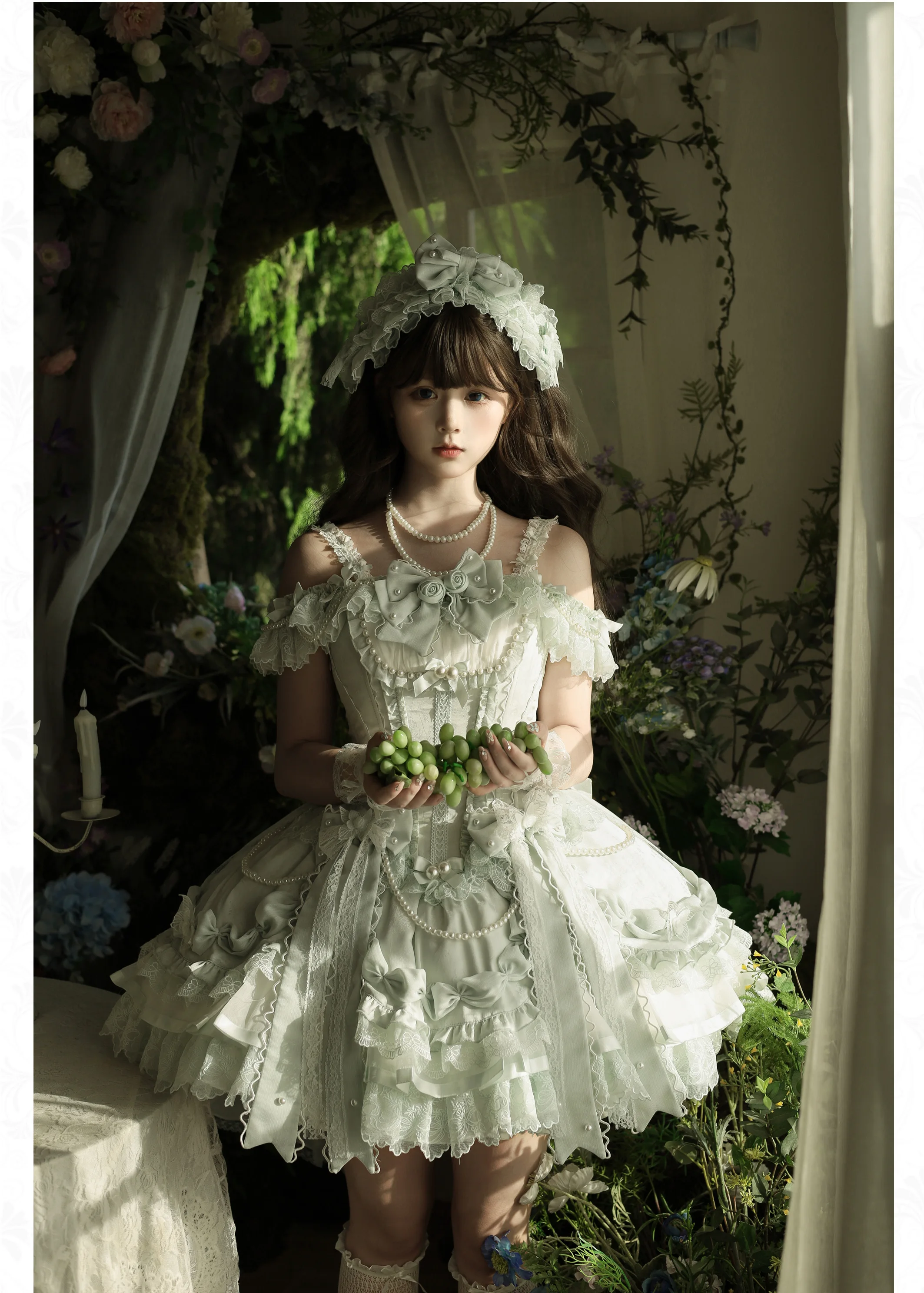 Pink Sweet Lolita Princess Dresses JSK Girl's Woman's Slim-Fit Elegant Lace Bow Tail Birthday Dress Y2k Ballet Style Mini Dress