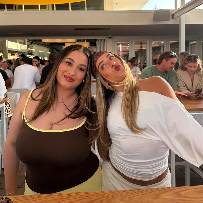 Blifanbo Constrast Color Sexy Maxi Dress Women Spaghetti Strap Bodycon Sleeveless Backless Casual Lholiday Dress Spring Summer