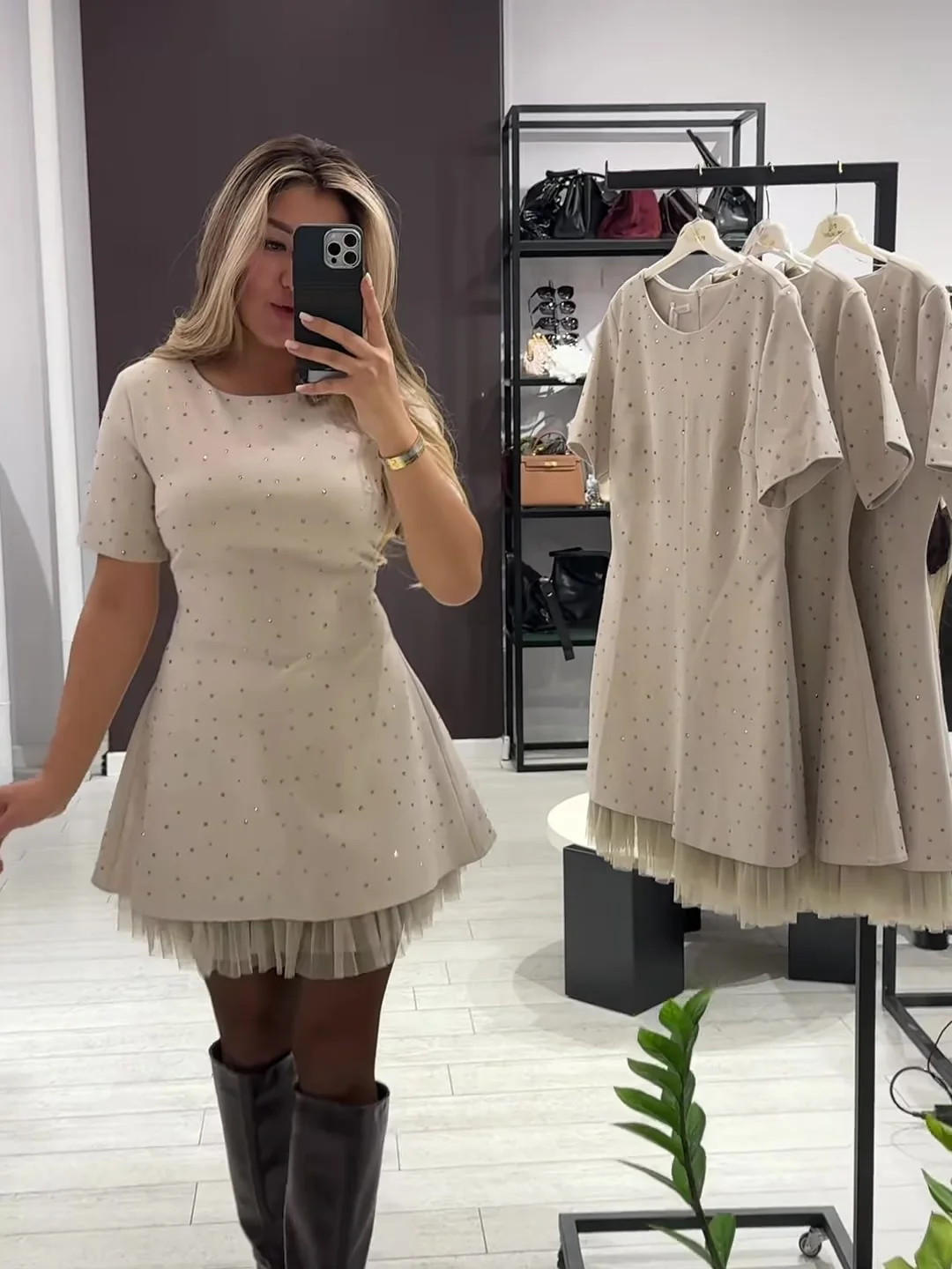 Summer Black Casual Dress Women's New Round Neck Short Sleeve Hot Diamond Slim Fit Lace Dress Holiday Party Mini Dresses Robe
