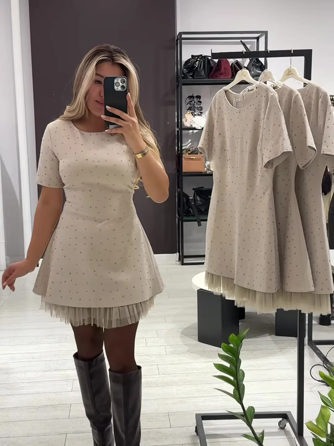 Summer Black Casual Dress Women's New Round Neck Short Sleeve Hot Diamond Slim Fit Lace Dress Holiday Party Mini Dresses Robe