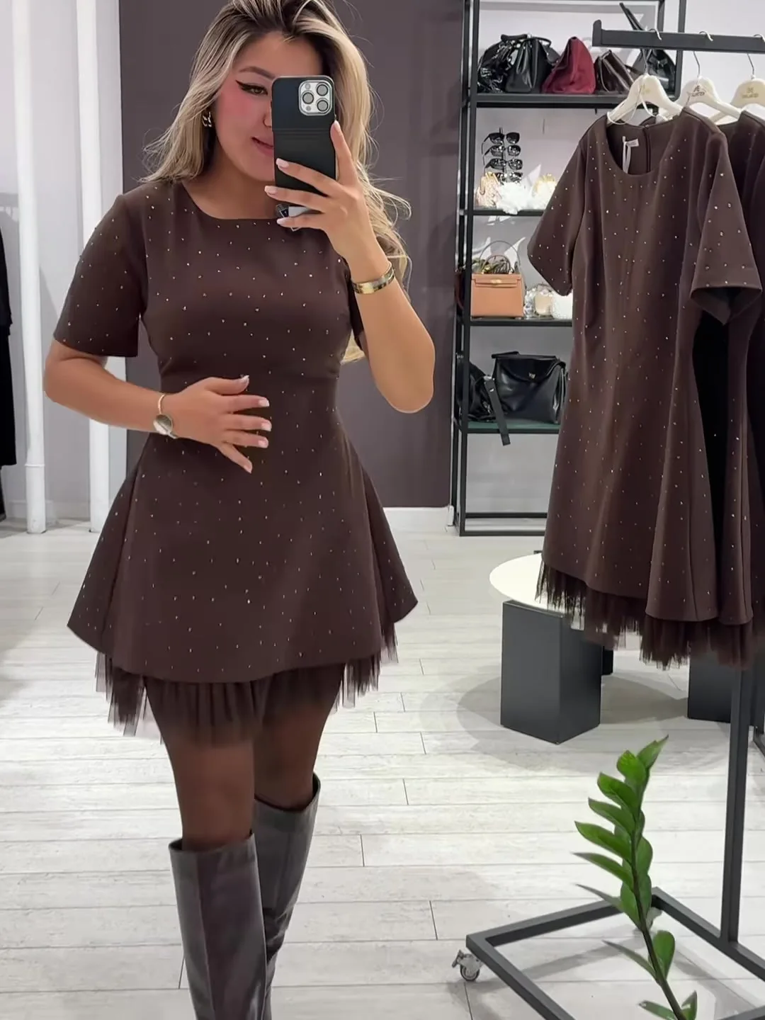 Summer Black Casual Dress Women's New Round Neck Short Sleeve Hot Diamond Slim Fit Lace Dress Holiday Party Mini Dresses Robe