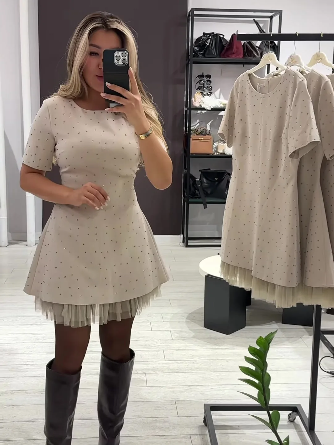 Summer Black Casual Dress Women's New Round Neck Short Sleeve Hot Diamond Slim Fit Lace Dress Holiday Party Mini Dresses Robe
