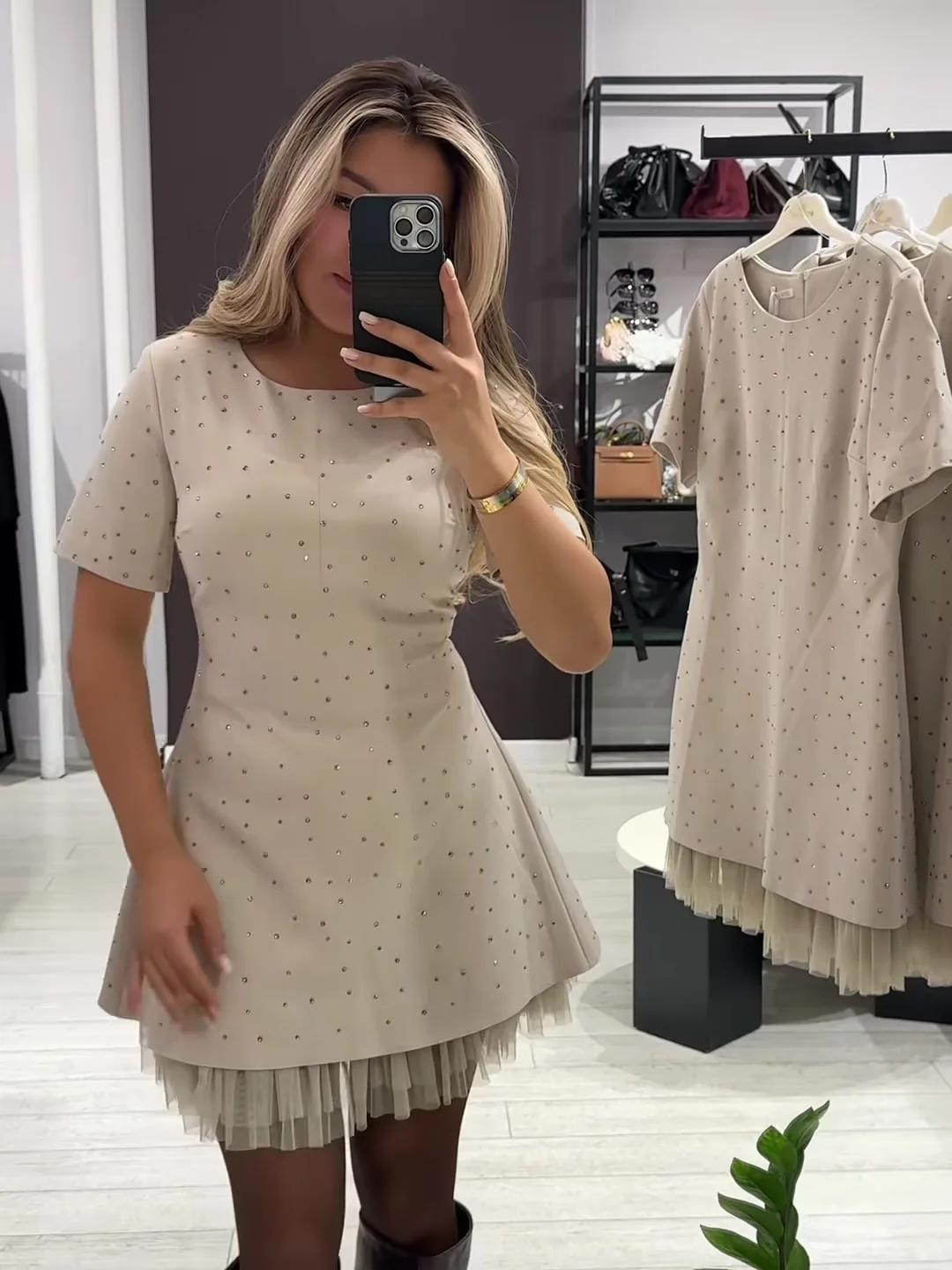 Summer Black Casual Dress Women's New Round Neck Short Sleeve Hot Diamond Slim Fit Lace Dress Holiday Party Mini Dresses Robe