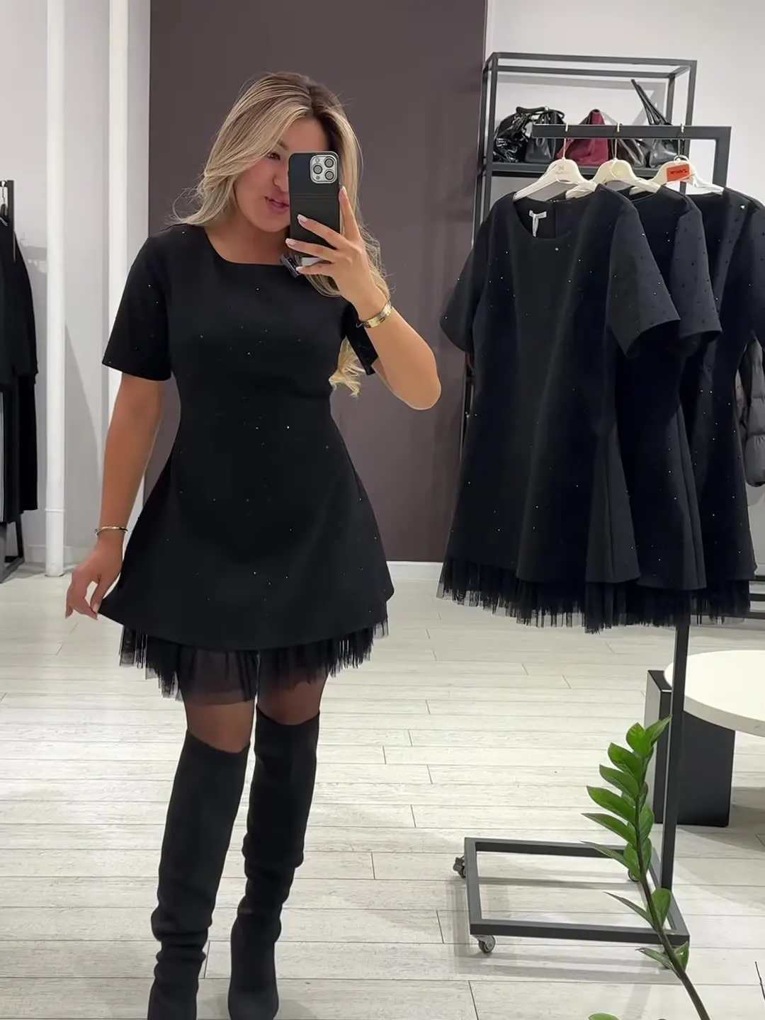 Summer Black Casual Dress Women's New Round Neck Short Sleeve Hot Diamond Slim Fit Lace Dress Holiday Party Mini Dresses Robe