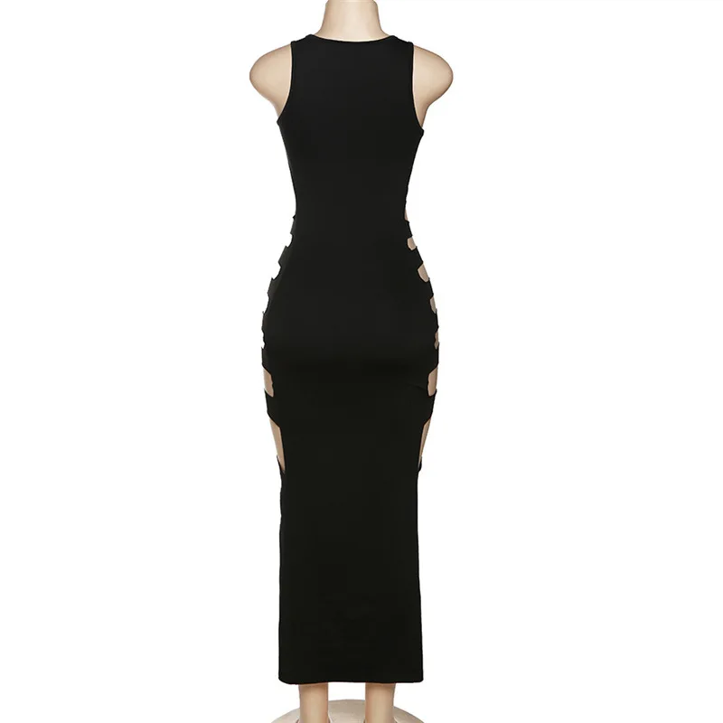 AltGoth Harajuku Gothic Dark Dress Women Streetwear Cyber Punk Y2k E-girl Grunge Sexy Hollow Out High Waist Bodycon Dress Female