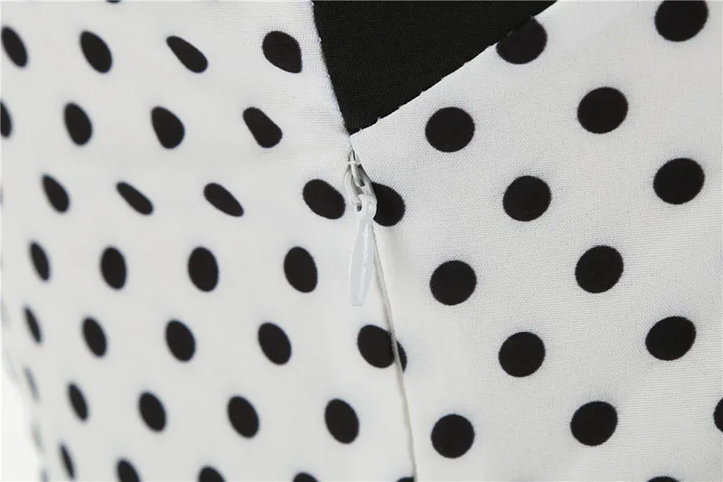 Sexy Retro White Polka Dot Dress Hepburn Vintage Halter Party Dress 50s 60s Pin Up Rockabilly Robe