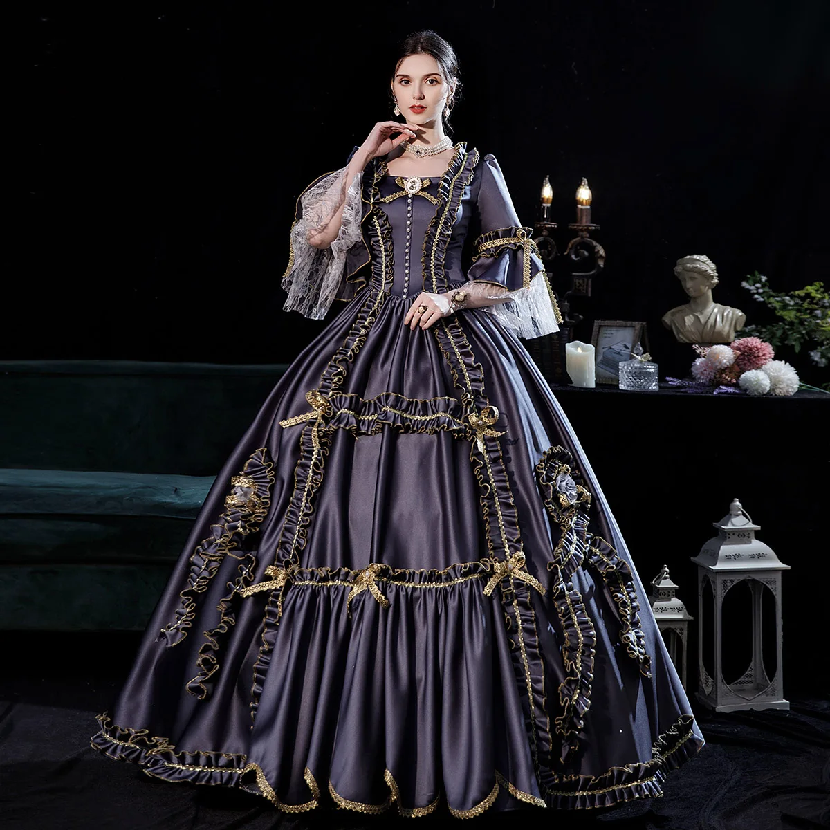 Victorian Masquerade Dresses for Women, Renaissance Dress, 18th Century, Baroque Rococo Marie Antoinette, Historical Clothing