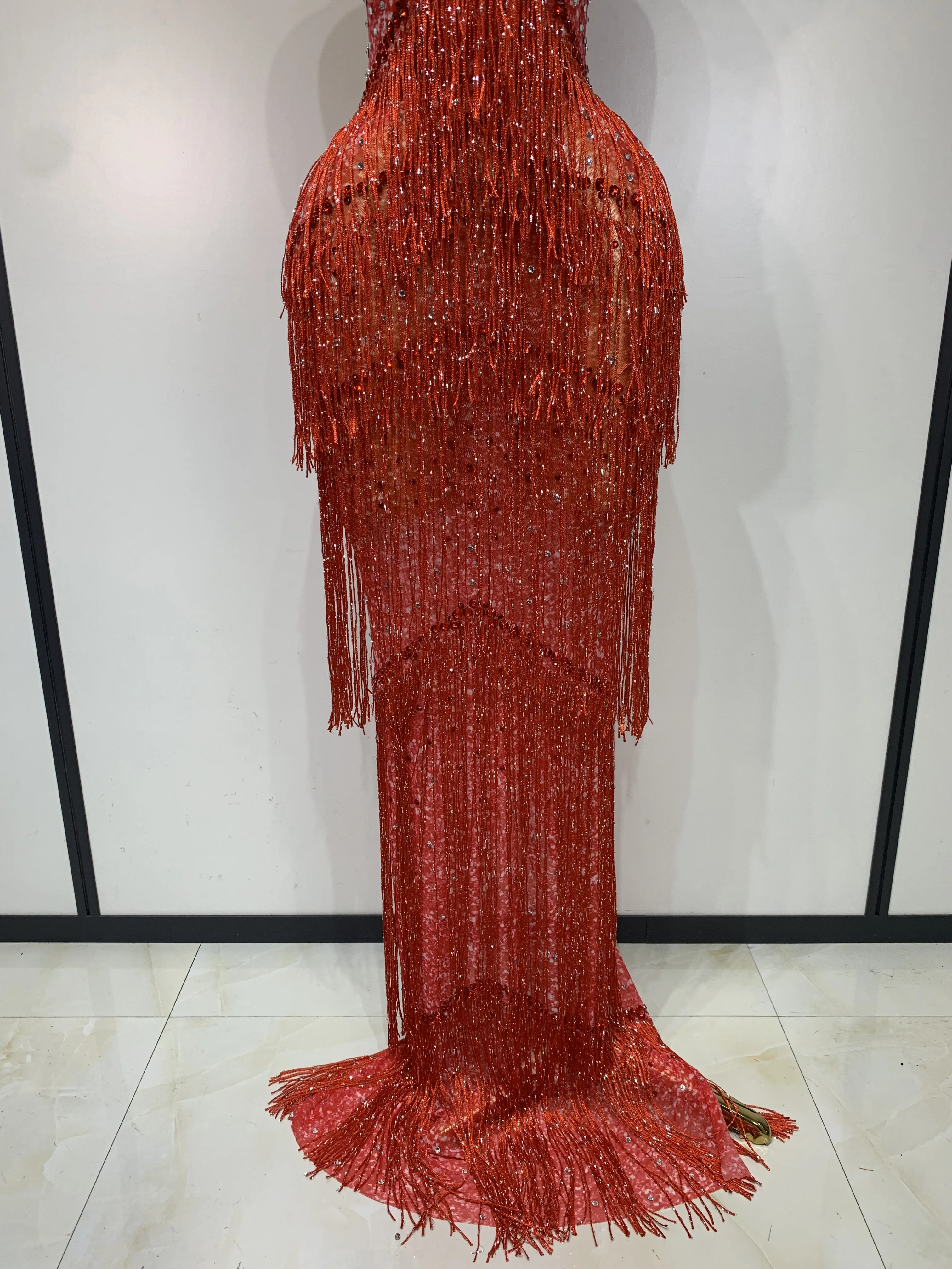 Shining Rhinestones Bodycon Long Dress Women Sexy Transparent Elagant Evening Party Birthday Prom Dress Photo Shoot Outfit