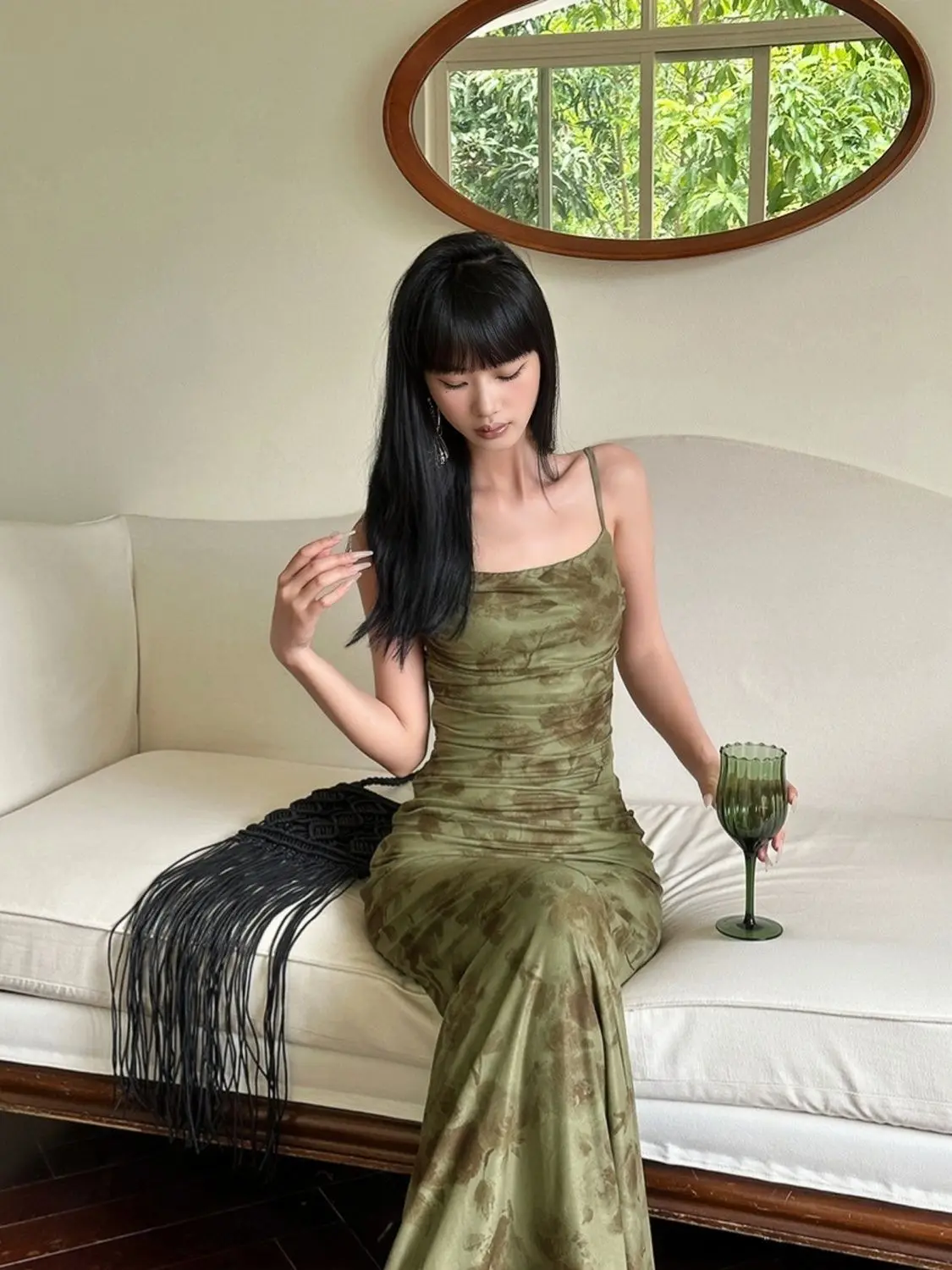 Retro Printed Camis Dress Women Summer Sexy Slim Spaghetti Straps Backless Party Dress Korean Chic Elegant Beach Vestidos New