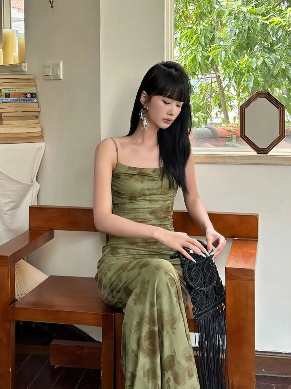 Retro Printed Camis Dress Women Summer Sexy Slim Spaghetti Straps Backless Party Dress Korean Chic Elegant Beach Vestidos New