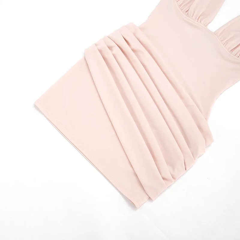 Townlike Pleated Slim Bodycon Dress Women Halter Mini 2026 Summer Dress V Neck Backless Evening Nightclub Sexy Party Dresses
