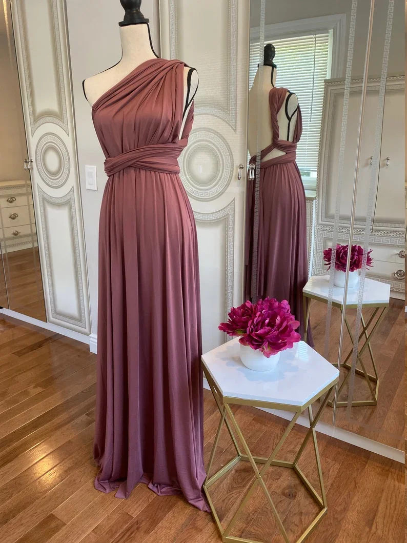 Bridesmaid Dress, Olive Green Maxi Bridesmaid Dress, Bridal Party Convertible Dress, Multiway Infinity Dress, Custom Dress