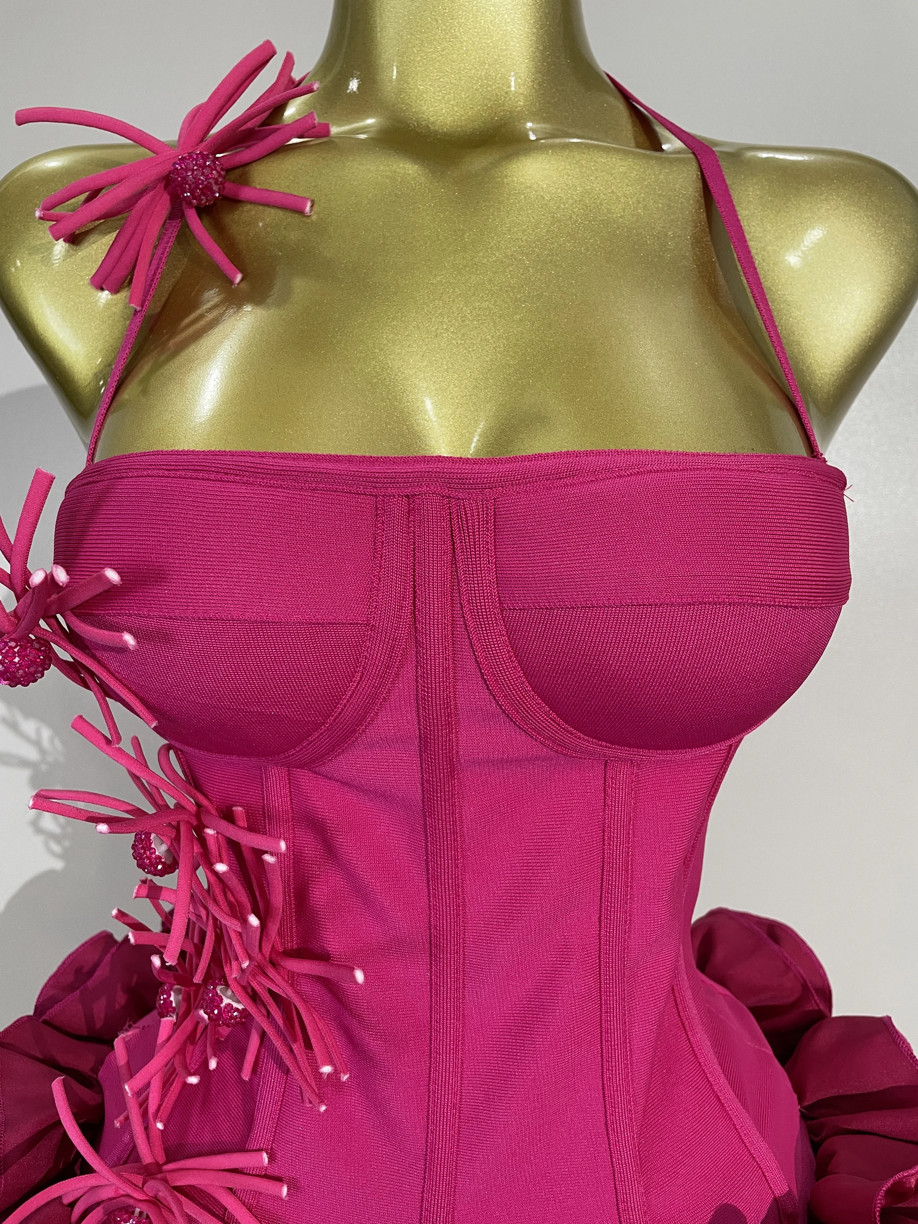 Sexy Halter Prom Gown Celebrity Club Two Piece Set Cocktail Elegant Women Fashion Luxury Birthday Party Red Black Bandage Outfit