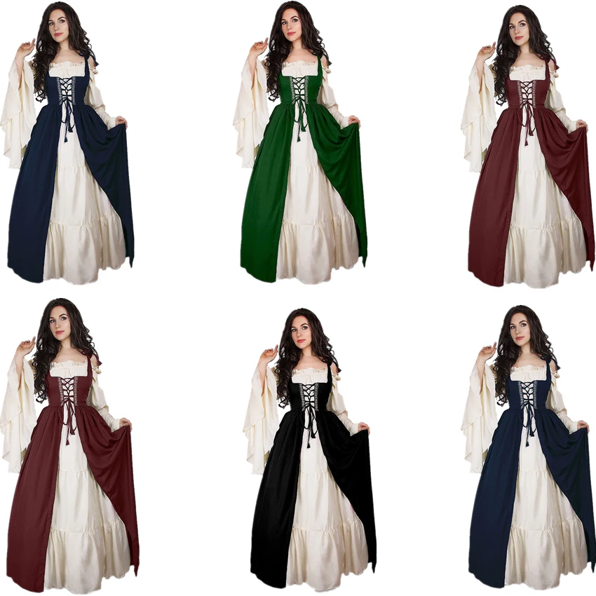 Women's Medieval Punk Princess Costume Victorian Robe Dress for Palace Carnival Party Disguise Halloween Cosplay Female 2026