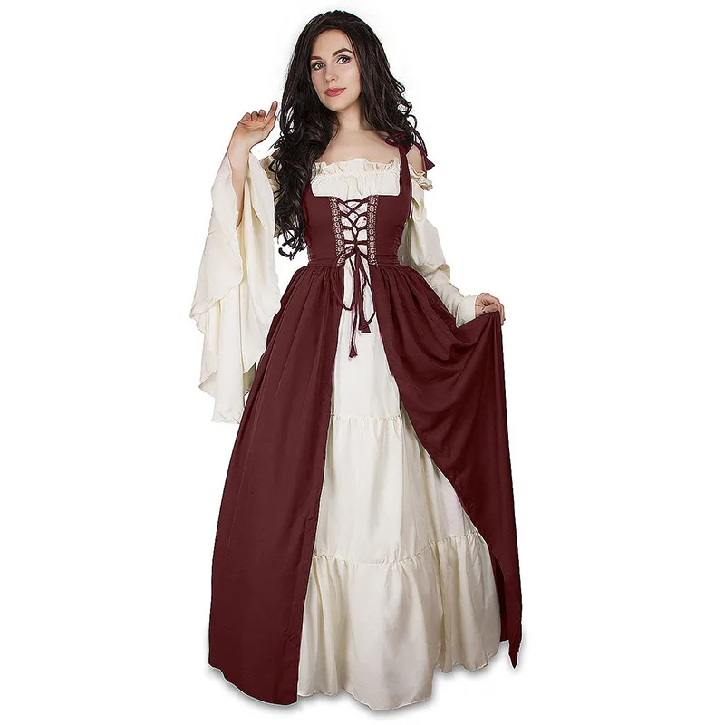 Women's Medieval Punk Princess Costume Victorian Robe Dress for Palace Carnival Party Disguise Halloween Cosplay Female 2026