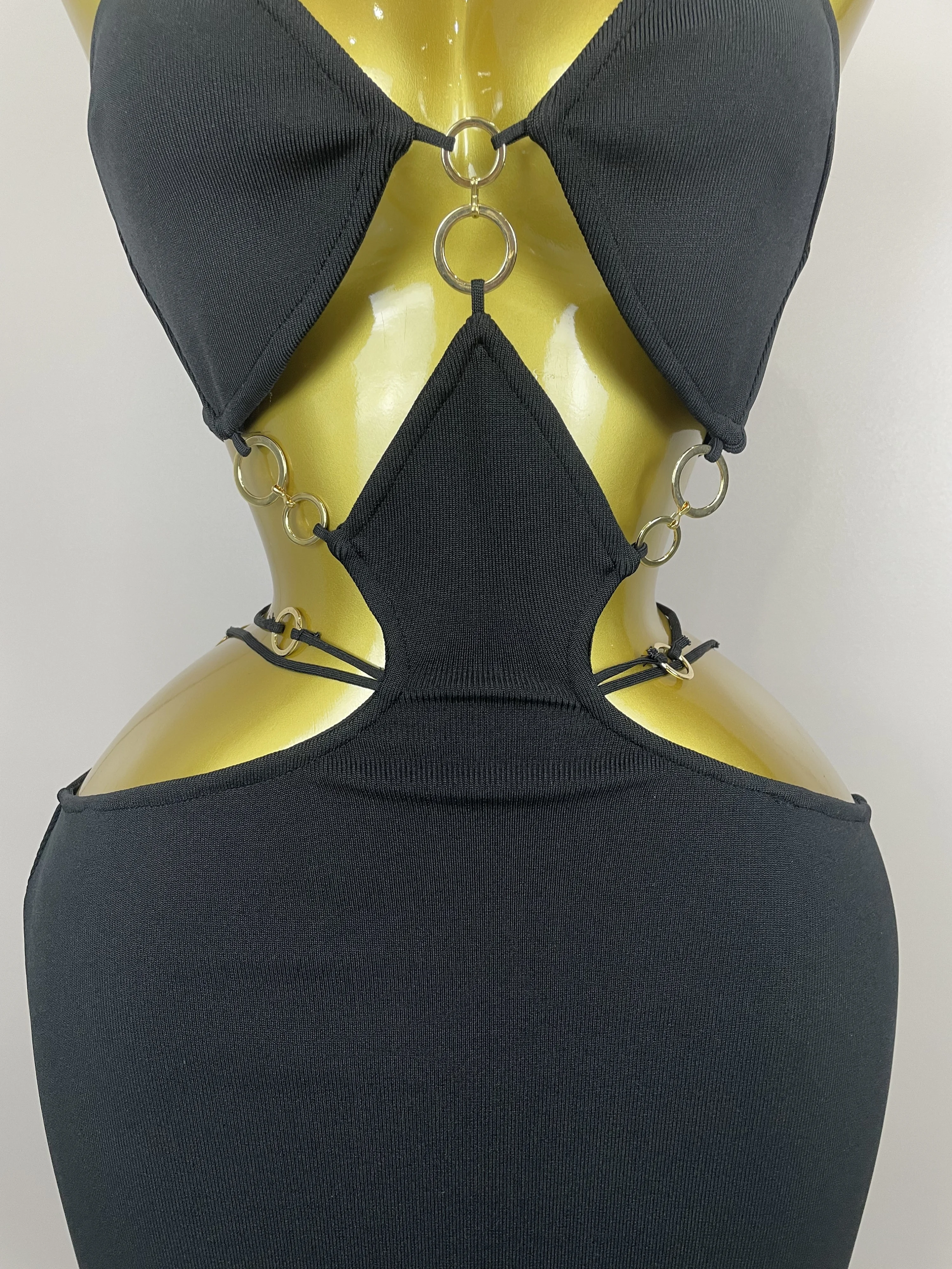 Sexy Halter Hollow Out Sleeveless Black Red Bodycon Long Bandage Dress 2025 Women Celebate Elegant Luxury Birthday Club Dress
