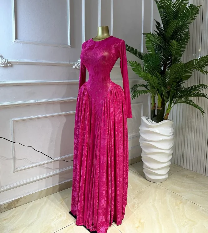 CM.YAYA Women O-neck Long Sleeve Big Swing A-line Maxi Dress 2026 Evening Sexy Parties Education Vacation Long Dresses Vestidos