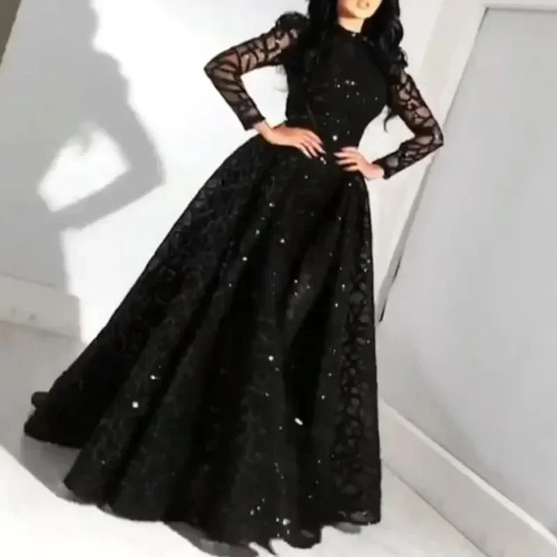 New Style Women's Clothing Dress Amazon Independent Station Long Sleeve Gold Sprinkling Long Dress Wedding Dress